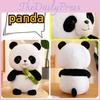 Pelúcia Fofa de Panda Animal de Pelúcia Boneca Broto de Bambu Flor Urso Presente Para Meninas e Crianças
