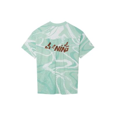 Li Ning Letter Print Loose Short Sleeve T-Shirt Women Tops Light-Leaf-Green AHSS082-3
