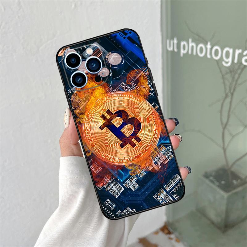 Bitcoin BTC Silicone Soft Case For iPhone 17 Air 11 15 16 14 Pro Max 12 13 Mini 16 Plus 16e Back Cover