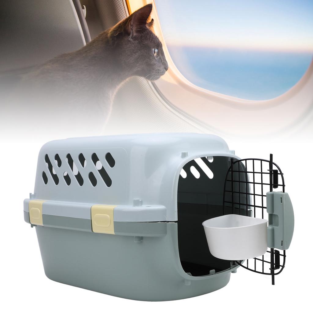 Cat Travel Carrier Large Space Lockable Door 4 Sides Ventilation Portable Hard Sided Dog Pet Carrier for Outdoor Home Car