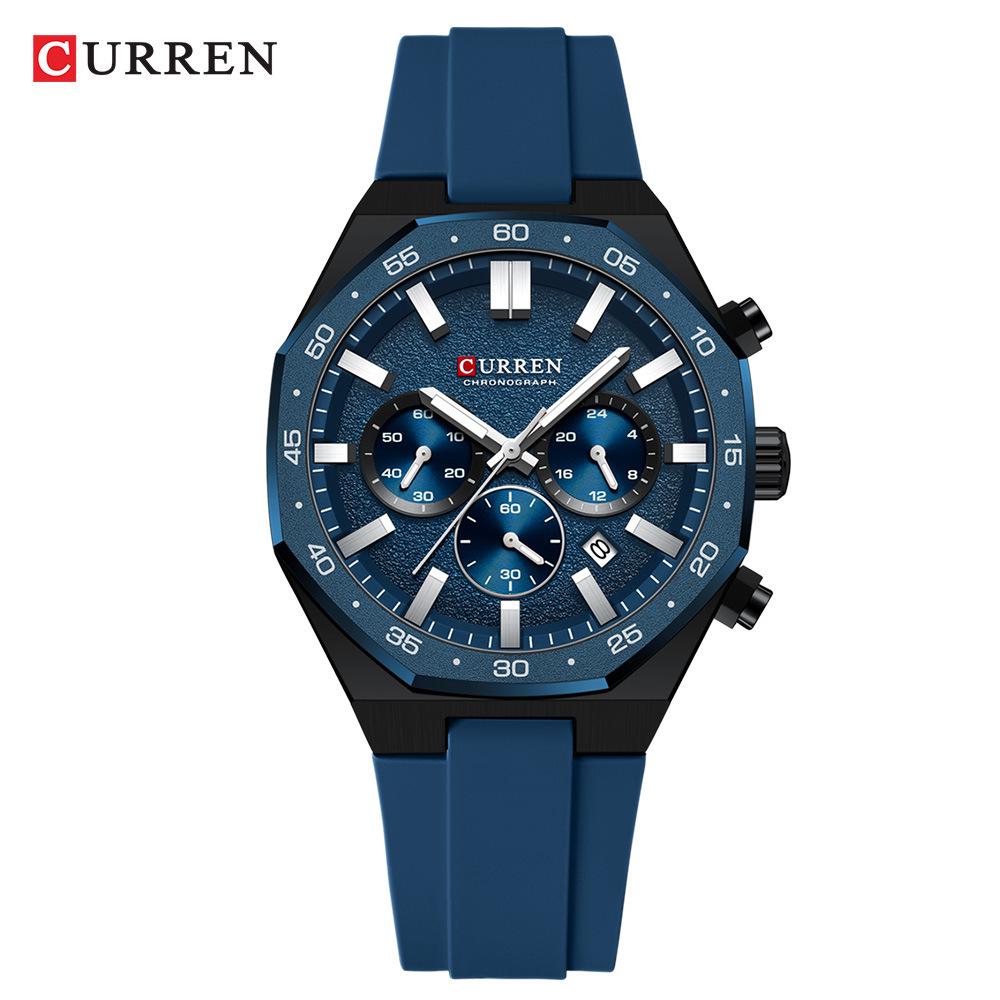 

Curren 8489 Men s Six-Hand Quartz Sport Watch with Rubber Strap