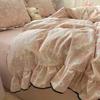 3pcs Korean Style Duvet Cover Set (1*Duvet Cover + 2*Pillowcase, Without Core),Princess Lace Bedding Set, Soft Comfortable