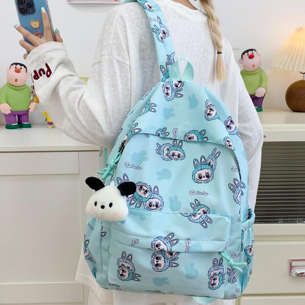 Schoolbag popular LABUBU backpack Japanese student schoolbag ultra-light waterproof class cartoon backpack niche design