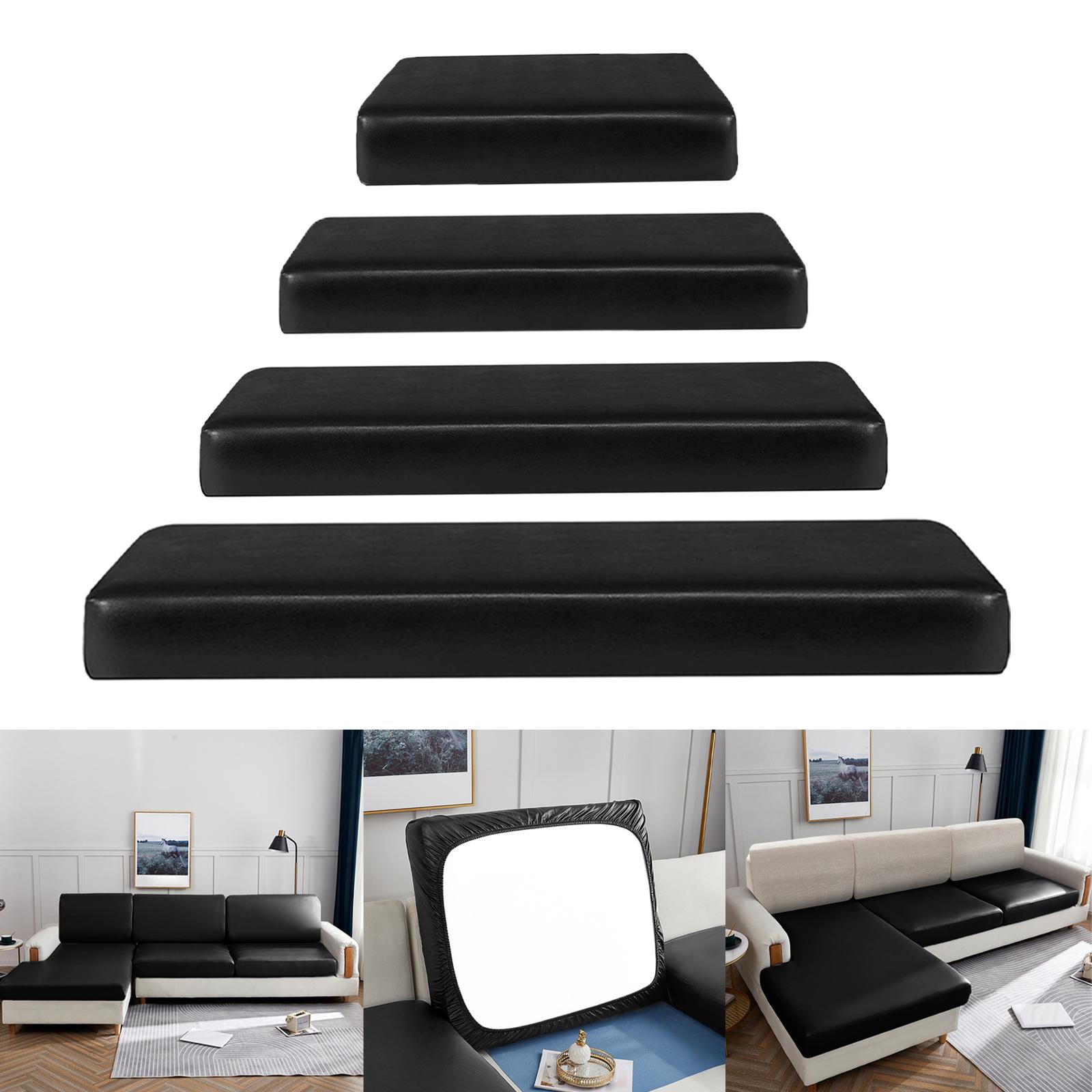 

Sofa Seat Slipcover Protector Case Furniture Protector Black for Living Room 1 Seater