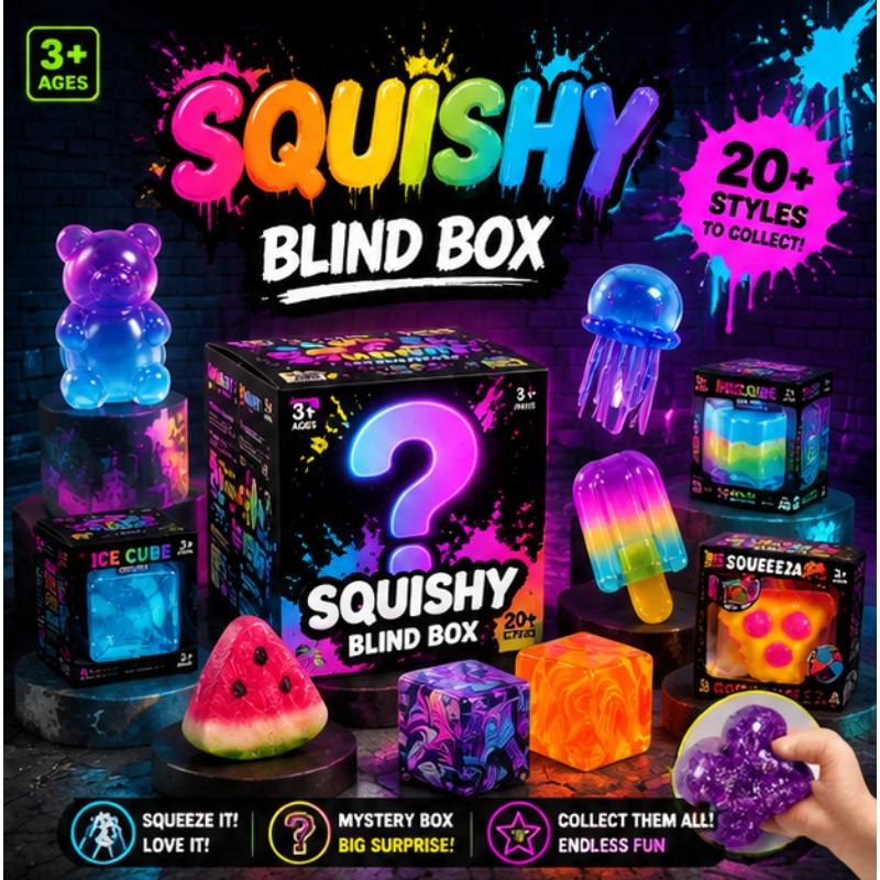 Needoh Surprise Box Squishy Toys 30 Styles Soft Squeeze Fidget Stress Relief Sensory Anti Anxiety Toys Kids Party Gift Set