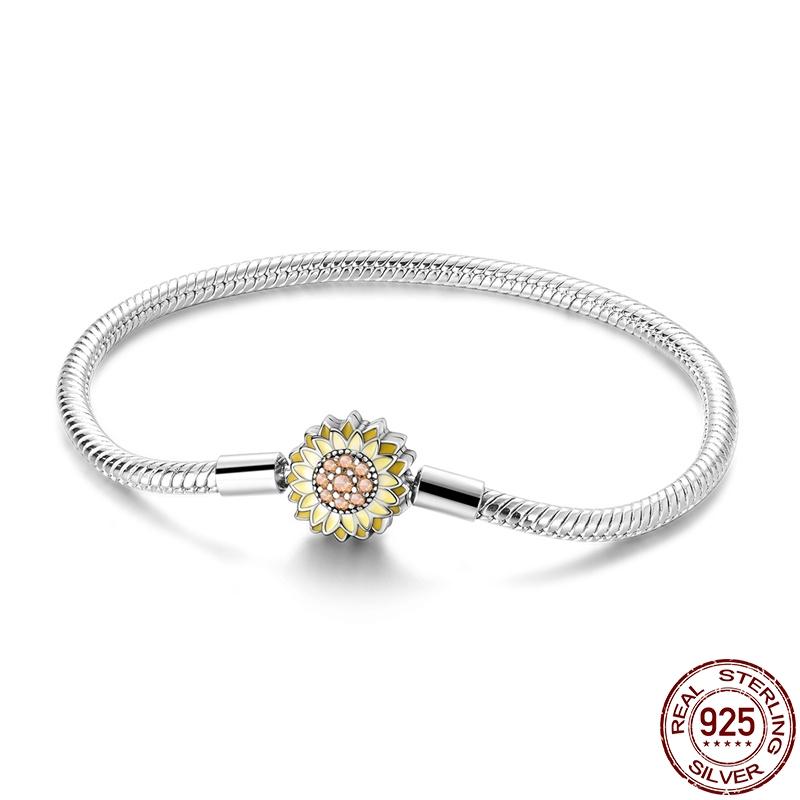 S925 Silver Vintage Heart Snake Bone Bracelet Fit Original Design Charms DIY Jewelry Bracelet For Women Fine Gift