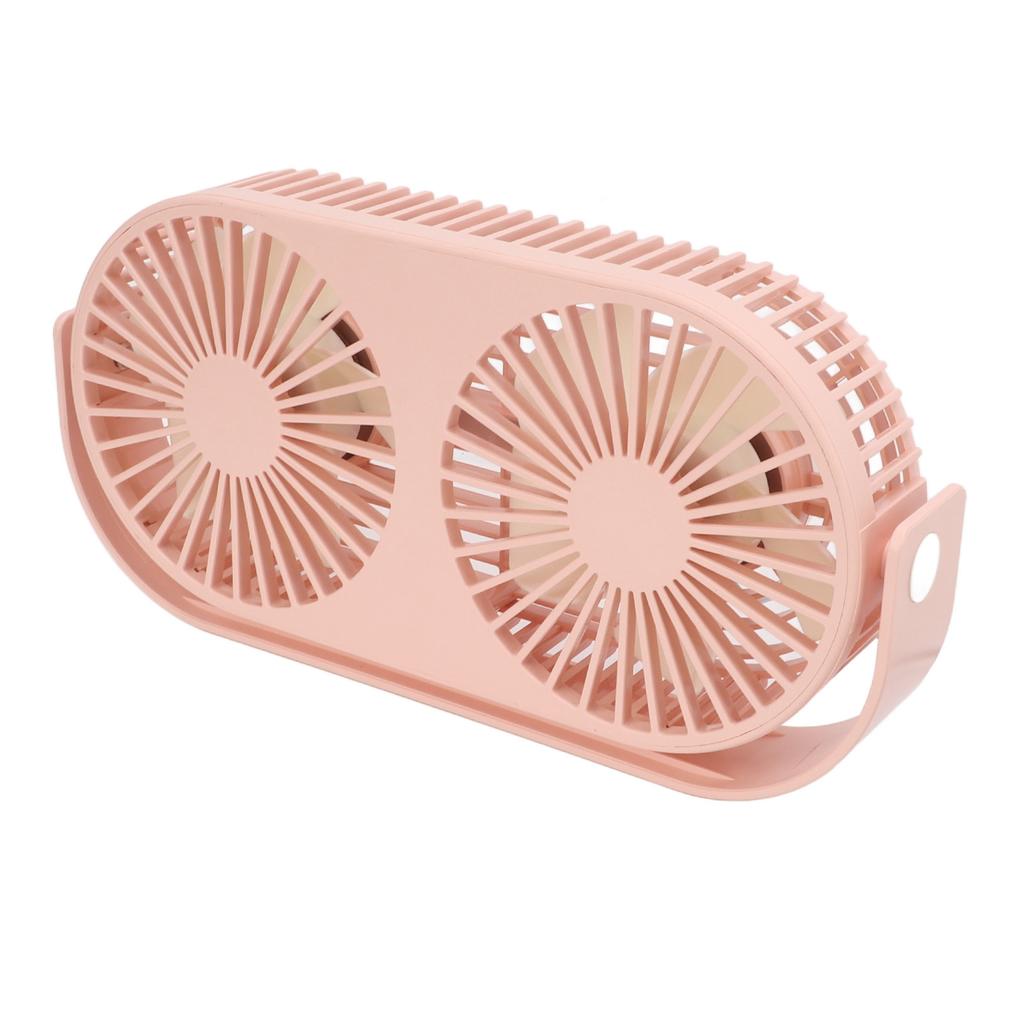 Double Fan USB Charging Fast Heat Dissipation 360 Degrees  Rotation Double Head Fan Mini Desk Fan for Dormitory Desktop
