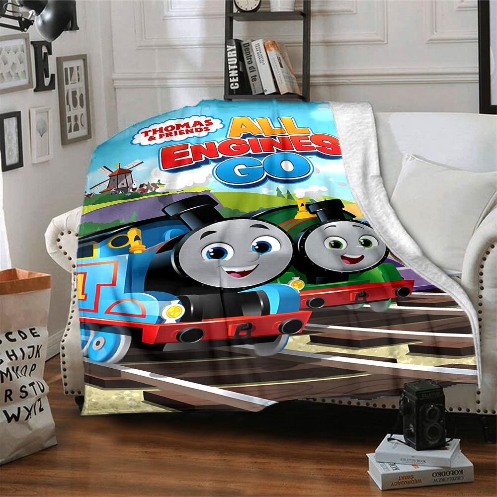 1pc Thomas Friends Engines Adventure Flannel Blanket for Super Soft Cute Comfort Blanket for Travel Bedding Couch Sofa Blanket Y73017