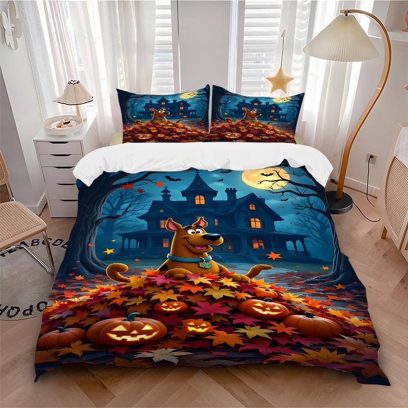 3pcs Scooby-Doo Duvet Cover Set, Includes 1 Duvet Cover and 1/2 Pillowcases (No Insert) yy251104233