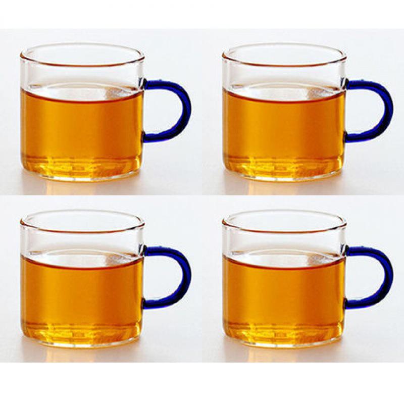 Heat-Resistant Glass Tea Cup with Handle - Household Gongfu Style, Transparent and Thickened for Individual Use