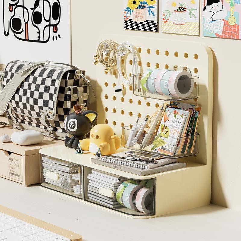 Desktop Acrylic Organizer: Pegboard Drawer Pen Holder and Storage Rack