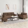Vidaxl 3-Cz. Relaxation Set With Cushions, Brown, Fabric