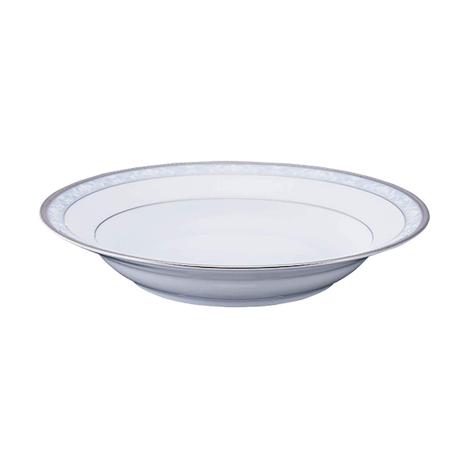 

Noritake Deep Plate, 22.5cm, Hampshire Platinum, 1 Plate, Platinum Fine Porcelain, 4336L/91398