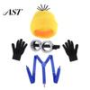 Cosplay Costume Accessories Knit Hat Set, Retro Round Glasses Suspenders Gloves, Halloween Party Black Breathable Gloves Kit for Adults, Funny Themed