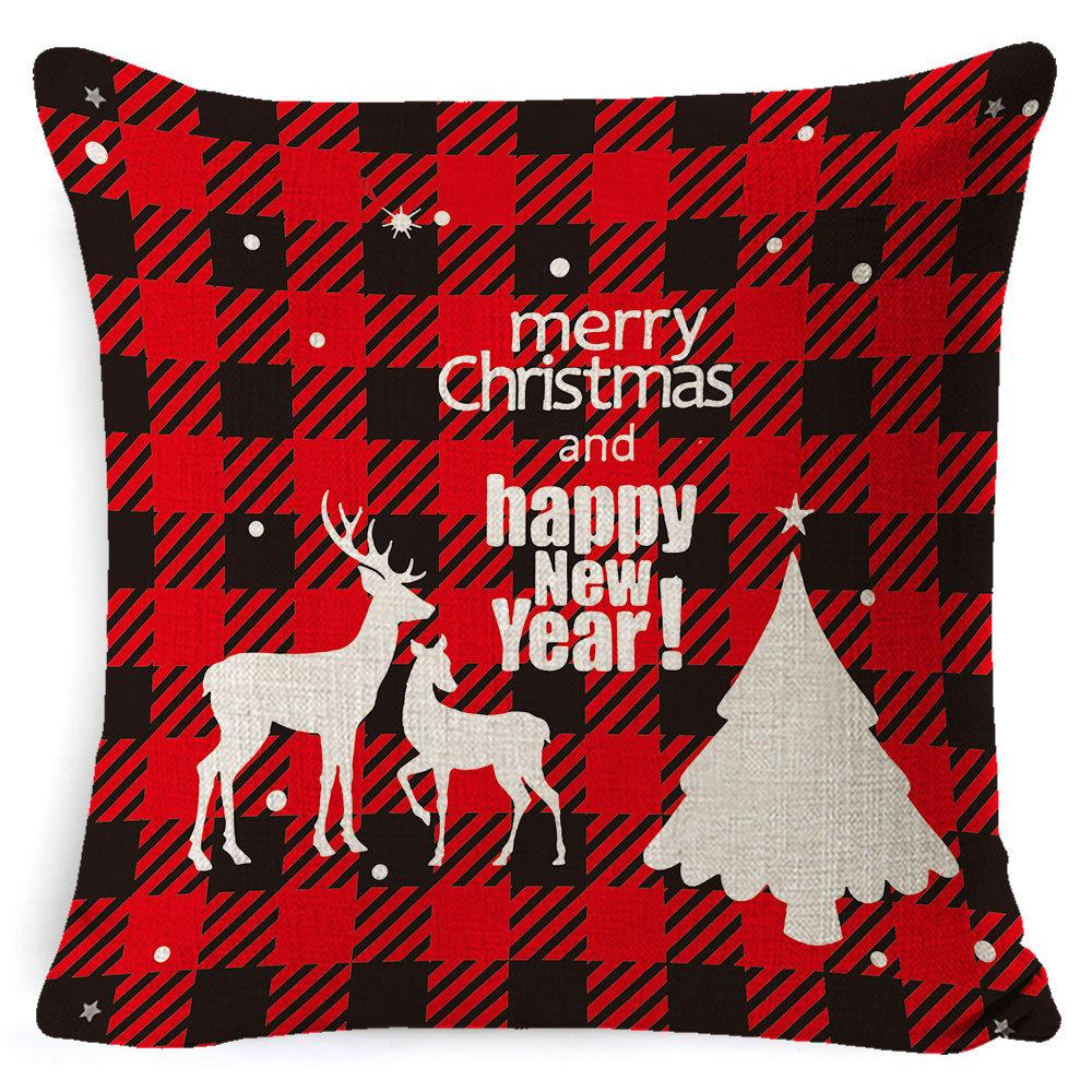 New Christmas Pillow Cover Four-piece Set Pillow Cushion Office Lumbar Backrest Decorative Backrest