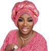 Gold Stamping Fabric Turban Cap For Women Braids Headwrap Bonnet Lady Head Cover Muslim Hat African Female Headgear