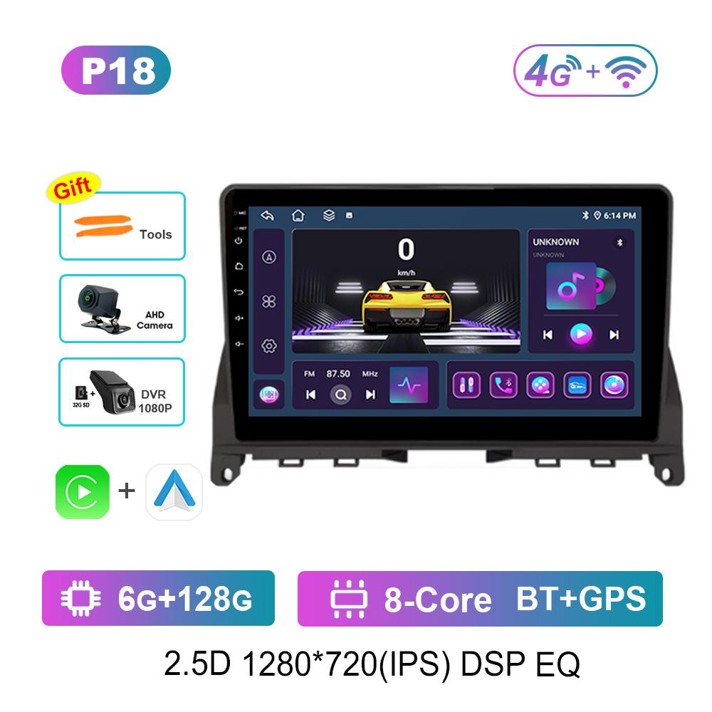 Android OS Car Radio Multimedia Player 9 Inch for Mercedes Benz C Class 3 W204 S204 2006 - 2011 GPS Navi WiFi Carplay IPS Screen