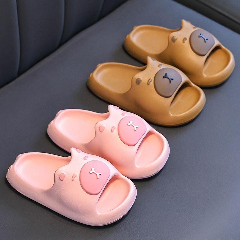 New cute capybara children's sandals for boys and girls, summer home bath non-slip bathroom slippers
