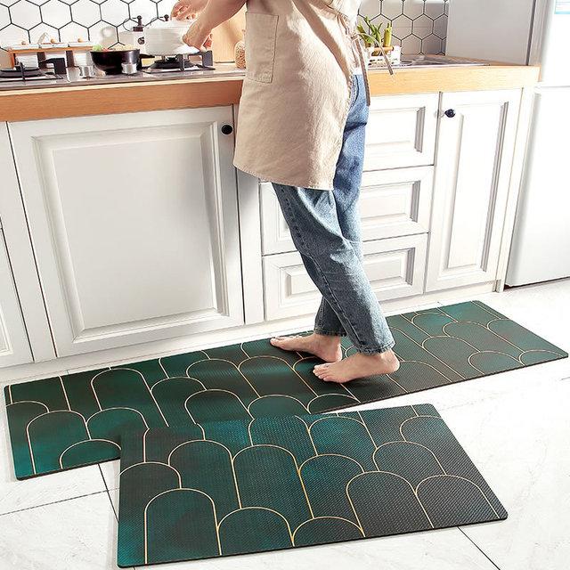 Washable Long Strip Kitchen Carpet Anti Skid And Oil Proof Dining Room Pvc Floor Rugs Home Bathroom Entrance Door Mats