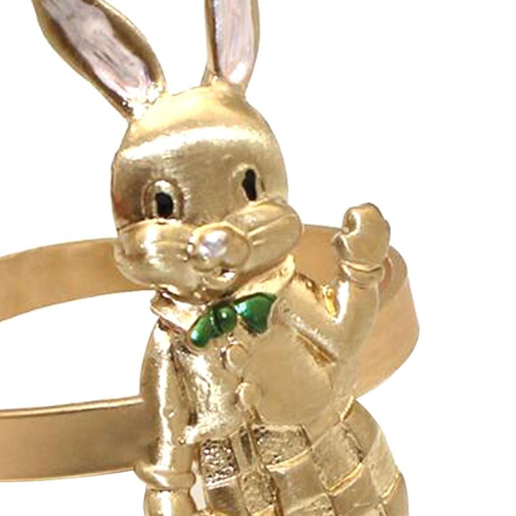 Easter Bunny Rabbit Napkin Rings Dining Table Metal Modern Serviette Buckle for Birthday Easter Thanksgiving Party Decor