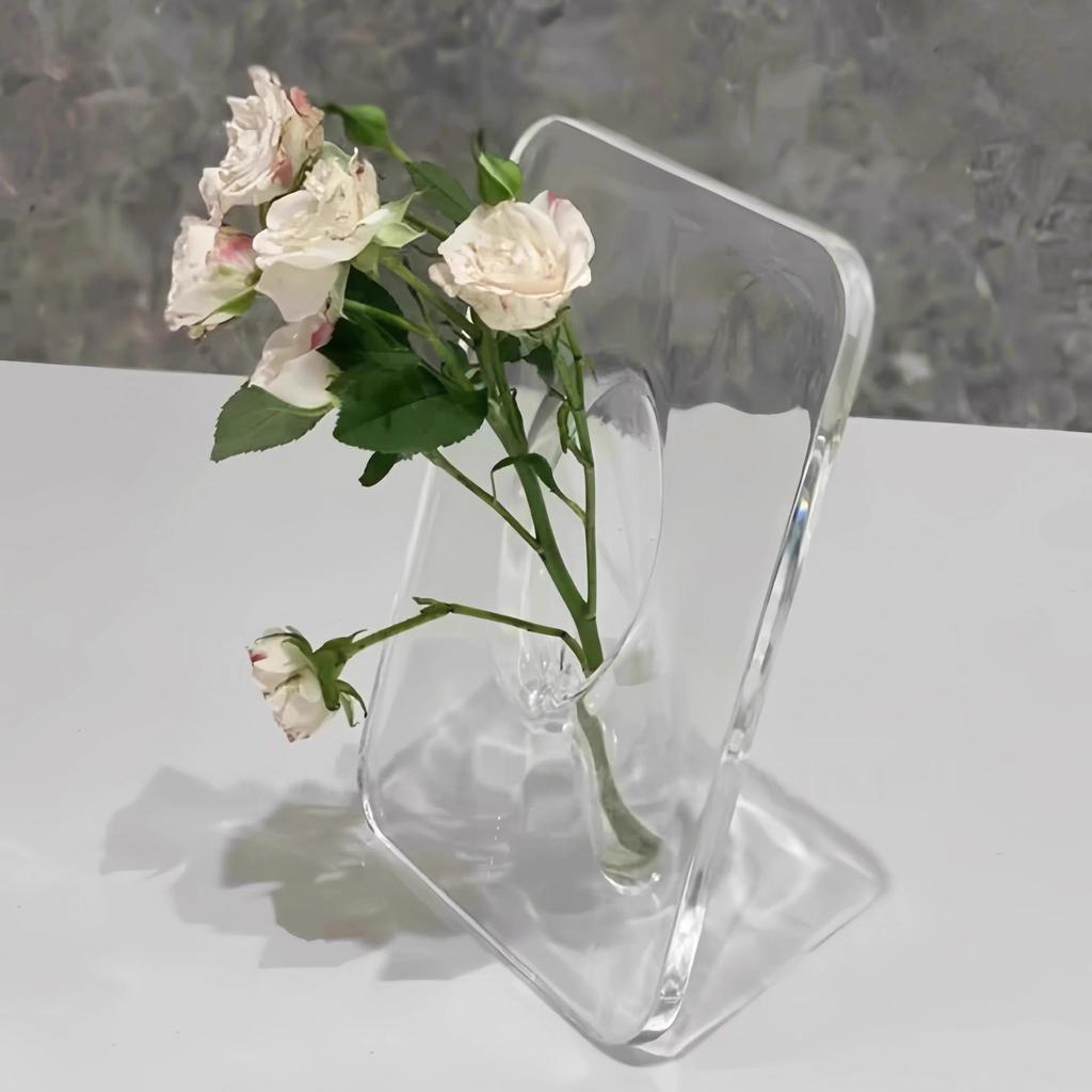 Luxury Glass Vase and Frame: Stylish Office and Living Room Decor for Hydroponic Flower Arrangements