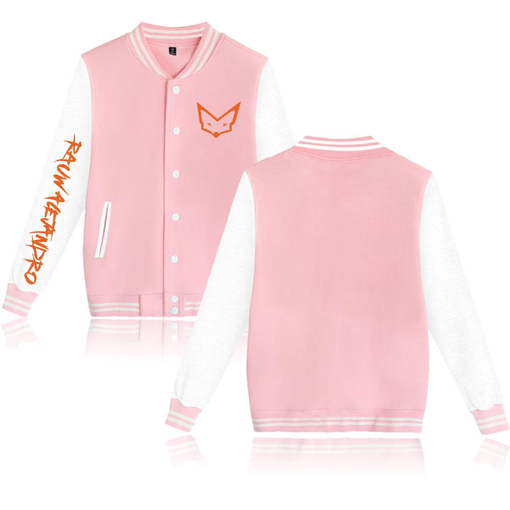 

Женские мужские куртки Куртка-бомбер Rauw Alejandro Бейсбольная куртка большого размера Верхняя одежда в стиле хип-хоп для пар колледжа Одежда XXS розовый