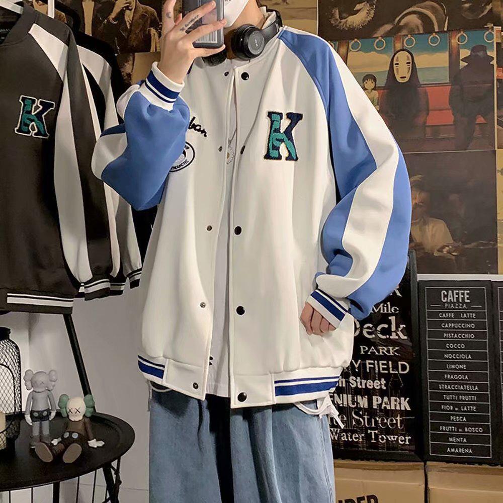 Pánská baseballová bunda v japonském stylu pro jaro 2021 - korejský volný střih pro studenty a páry