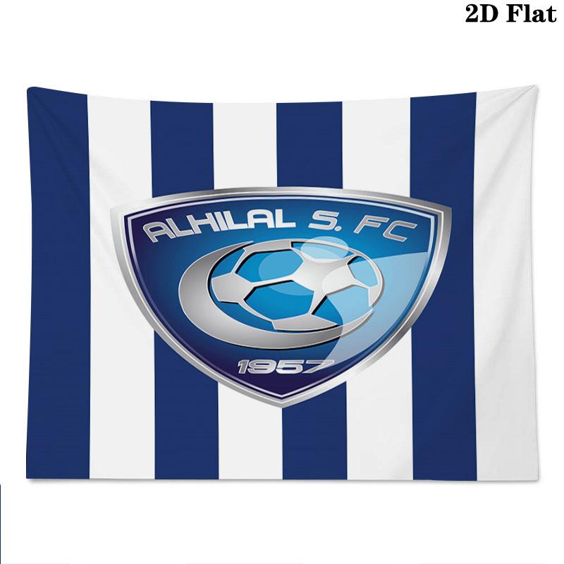 Al-Hilal Saudi FC Wall Tapestry Aesthetic Wall Hanging Printed Fabric Blanket Decorative Tapestries for Bedroom Living Room Home Decor