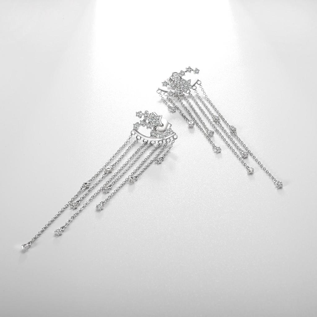 ANDYWEN 925 Sterlingsilber Sternenfall Jacken Ohrringe Hängekette Zirkon CZ Marke Feiner Schmuck 2023 Hochzeit Kristall Luxusschmuck