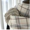 Scarf Women's Imitation Cashmere Plaid Autumn and Winter New Warm Contrasting Color Scarf Fringed Long Shawl