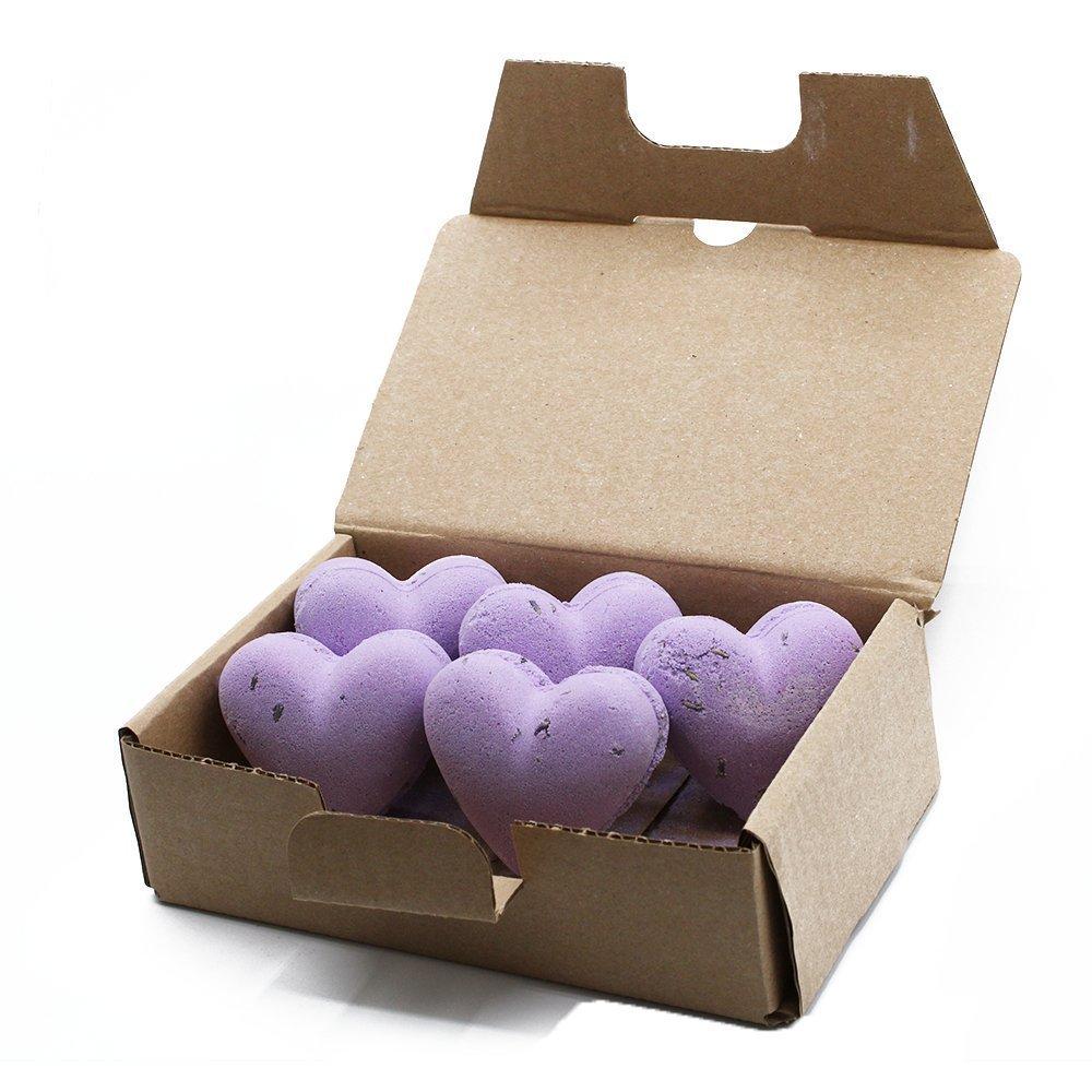Bath Bombs Heart-Shaped French Lavender 70g 5 Pack