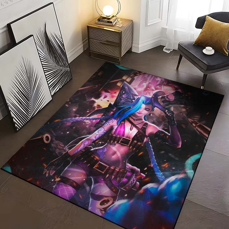 15 Size Game Lol Jinx-x Pattern Rug Carpet for Living Room Bathroom Mat Creative Doormat Carpet for Bedroom Home Decor