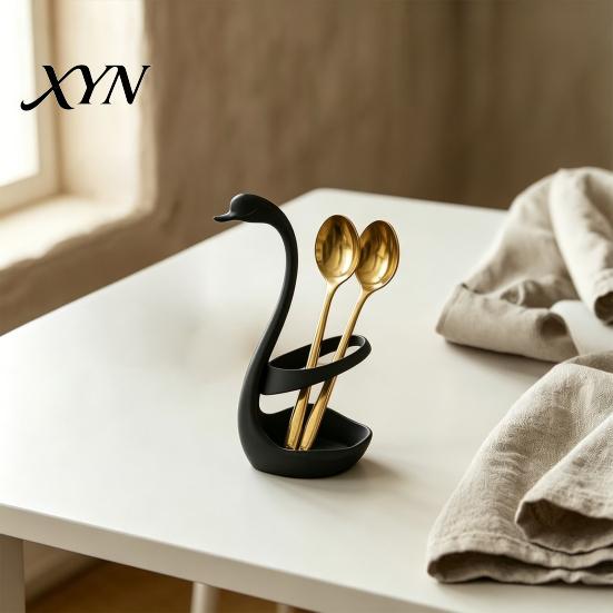 Moisture Resistant Storage Box 3D Printed Elegant Swan Rack with Ventilation And Draining Base, Compact Multi-use Organizer Multi-Purpose Toothbrush