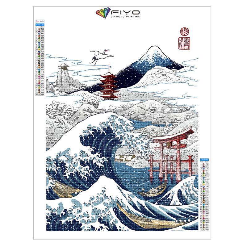 Japanese Anime Comic The Great Wave Diamond Painting Wall Art Decor Diamond Embroidery Mosaic Kids Room Decor Cuadros Posters