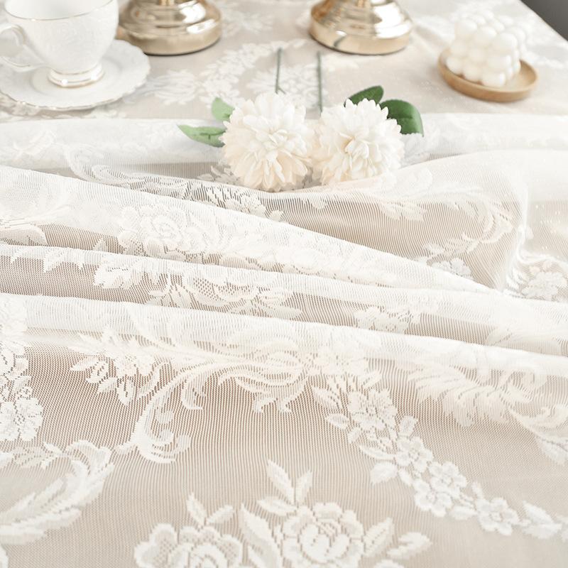 Small Fringed Lace Tablecloth Household Rectangular Dining Table Mat Coffee Table Decorative Tablecloth