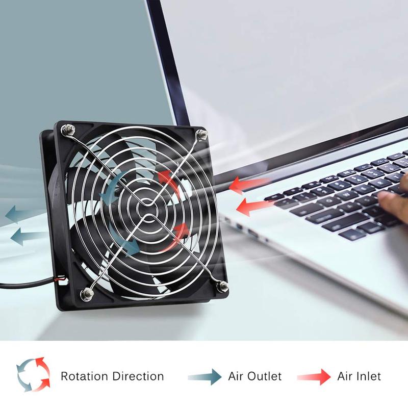 GDSTIME Dual 40mm 50mm 60mm 80mm 92mm 120mm 140mm DC 5V Powered USB Fans with 2 in 1 USB Cable for AV Receiver DVR Cooling 5015 USB Blower чёрный