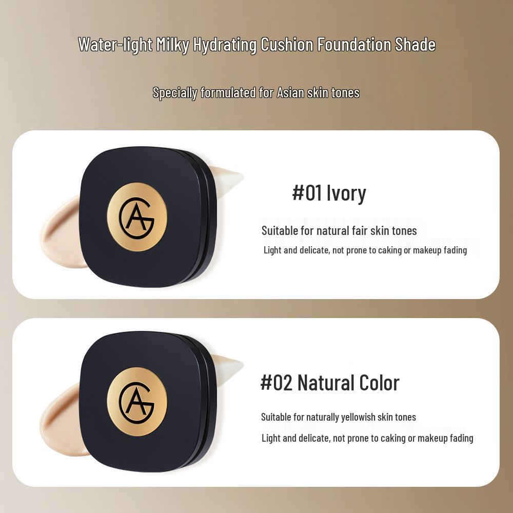 AG Water Light Milk Moist Cushion Foundation - Asian Skin Tone, Thin, Non-Caking, Long-Lasting