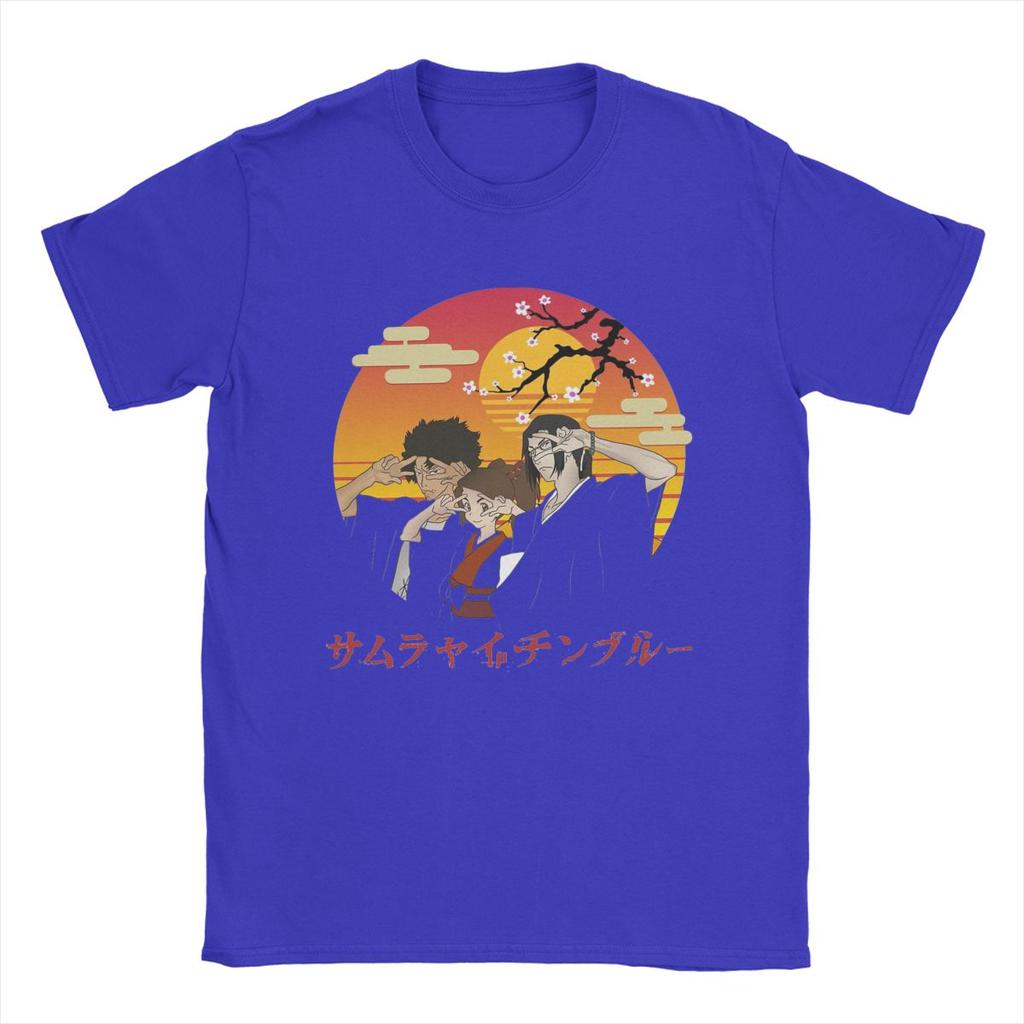 Men's Fuu Mugen Jin Samurai Champloo Sunset T Shirts Pure Cotton Clothes Short Sleeve O Neck Tee Shirt Gift Idea T-Shirts