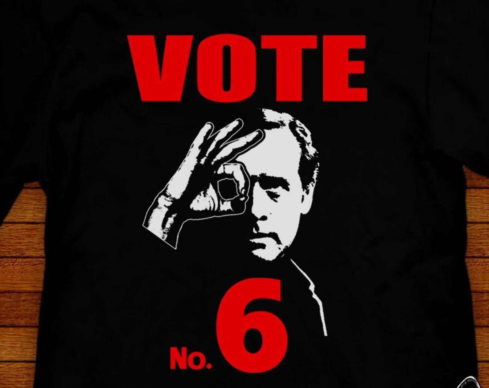 The Prisoner TV Show T shirt - Vote 6 Pop Art by Jared Swart S