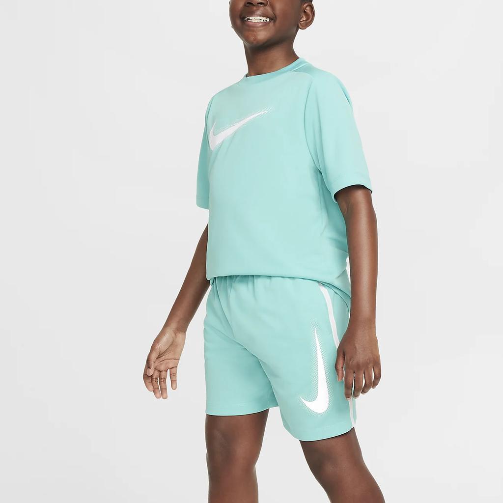 Nike Multi Dri-FIT Comfortable Sweat-Absorbing Breathable Shorts Kids Shorts Green-Frost White DX5361-300