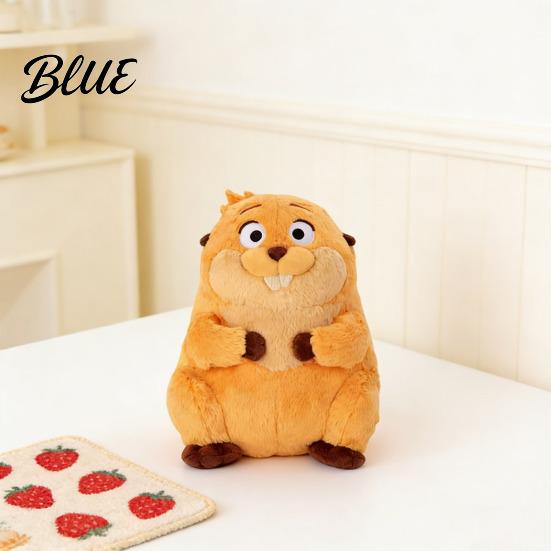 Round Plush Toy Small Soft Cute Cartoon Beaver Doll Stuffed Animal Stress Reliever Birthday Gift for Kids Movie Fans Friends Family Material