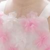 Baby Pink Flower Girl Dresses Toddler Tulle 1st Birthday Party Wedding Gown Bow Bridemaid Princess Prom Dress for Girls Costumes