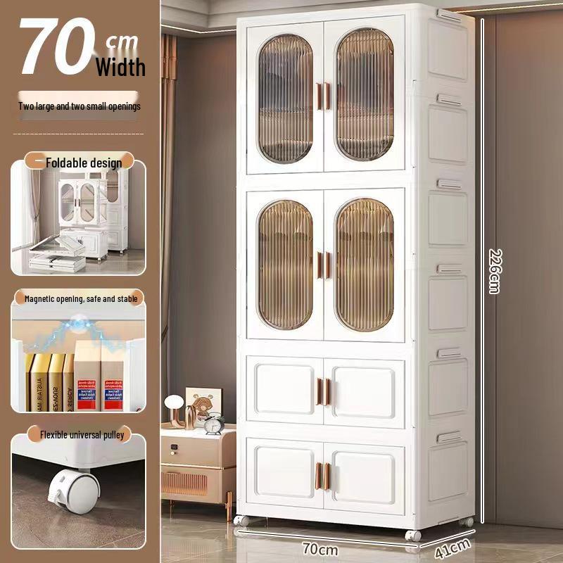 No-Installation Child's Wardrobe: Durable, Multi-Layer Folding Storage Cabinet