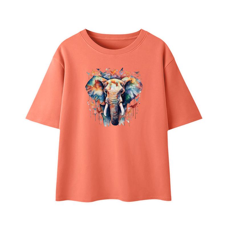 Watercolor Elephant Stickers On Clothes New Garment Accessory Diy Heat Transfer Washable Thermal Patchesdiy Craft Supplies
