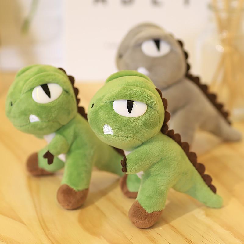 Plush Dinosaur Green Keychain With Embroidery Design For Backpack And Use Gift