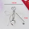 Korean Sweet Pearl Bow Keychain Heart Pendant Keyring Y2K Aesthetic Key Holder For Girls Bag Pendant Accessories