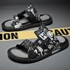 Men's trendy sandals fashion Korean version versatile beach sandals non-slip soft sole dual-purpose driving outside slippers