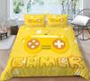 3D Bedding Single Double Bed Game Machine Printed Pillowcase and Quilt Cover 2/3 Pieces for Boys and Men Game Lovers Comfortable Household Bedding
