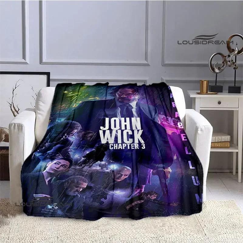 Movie John Wick printed Blankets Picnic blanket Flange Warm blanket Home travel blankets bed linings birthday gift