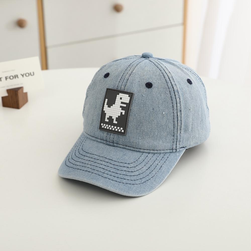 Digital Dinosaur Embroidered Children's Water-resistant Baseball Cap - Fashionable, Adjustable, Classic and Versatile Hat